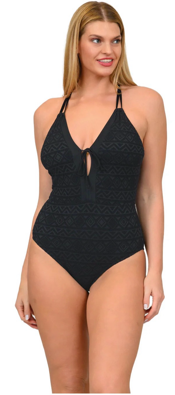 Crochet Pattern One-Piece :scoop neck,tie front,adjustable