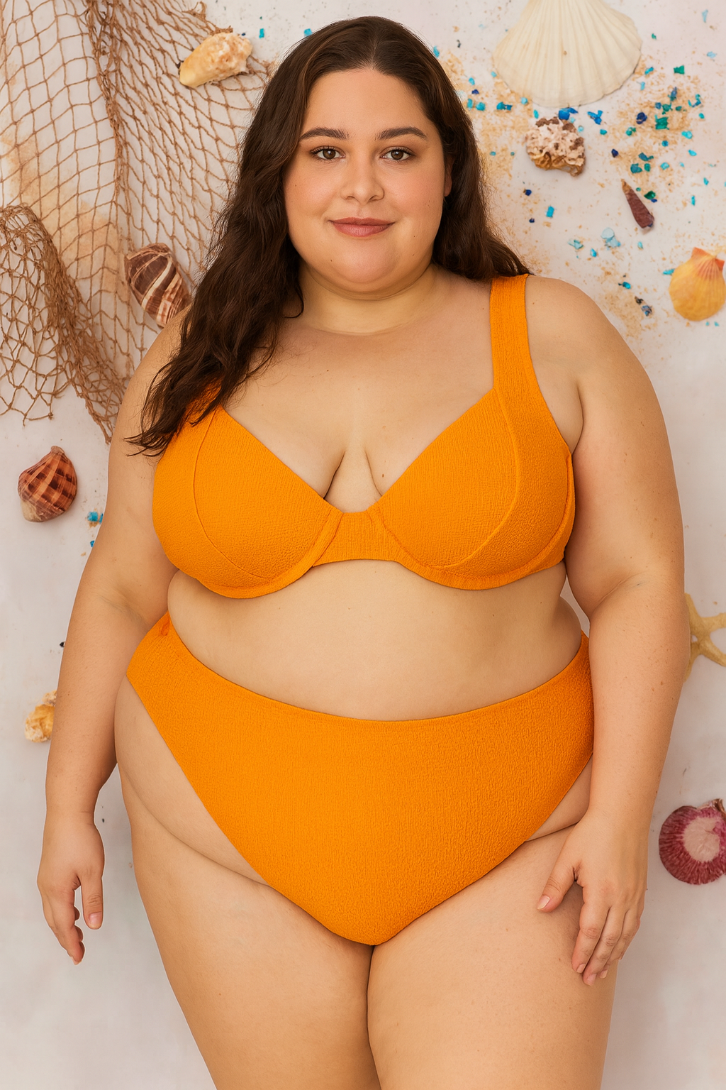 Orange Peel Textured Bikini Set – Underwire Support, Adjustable Straps & Sustainable Style