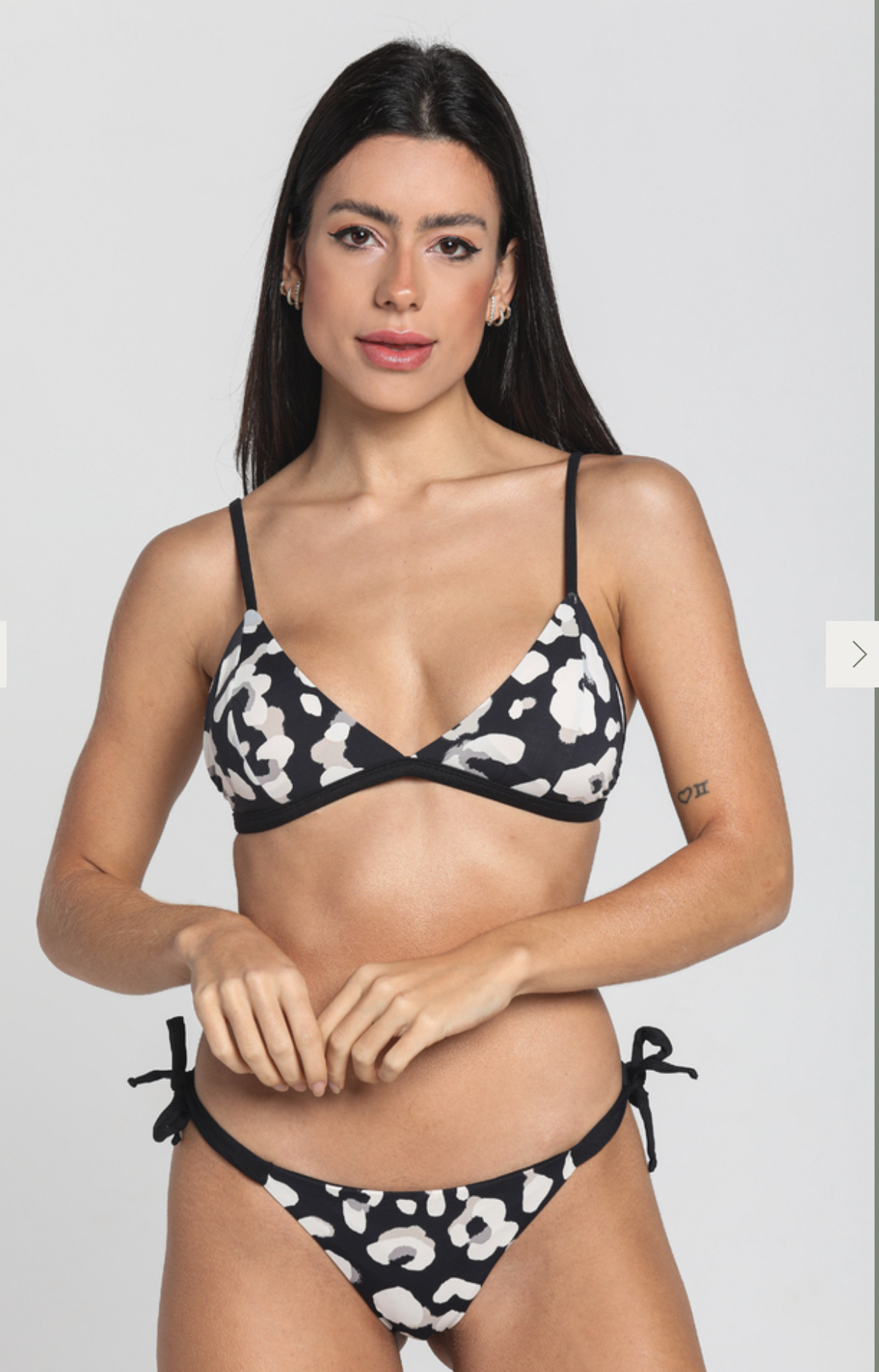 Black Leopard Print Bikini Set  90% Polyester /10% Spandex