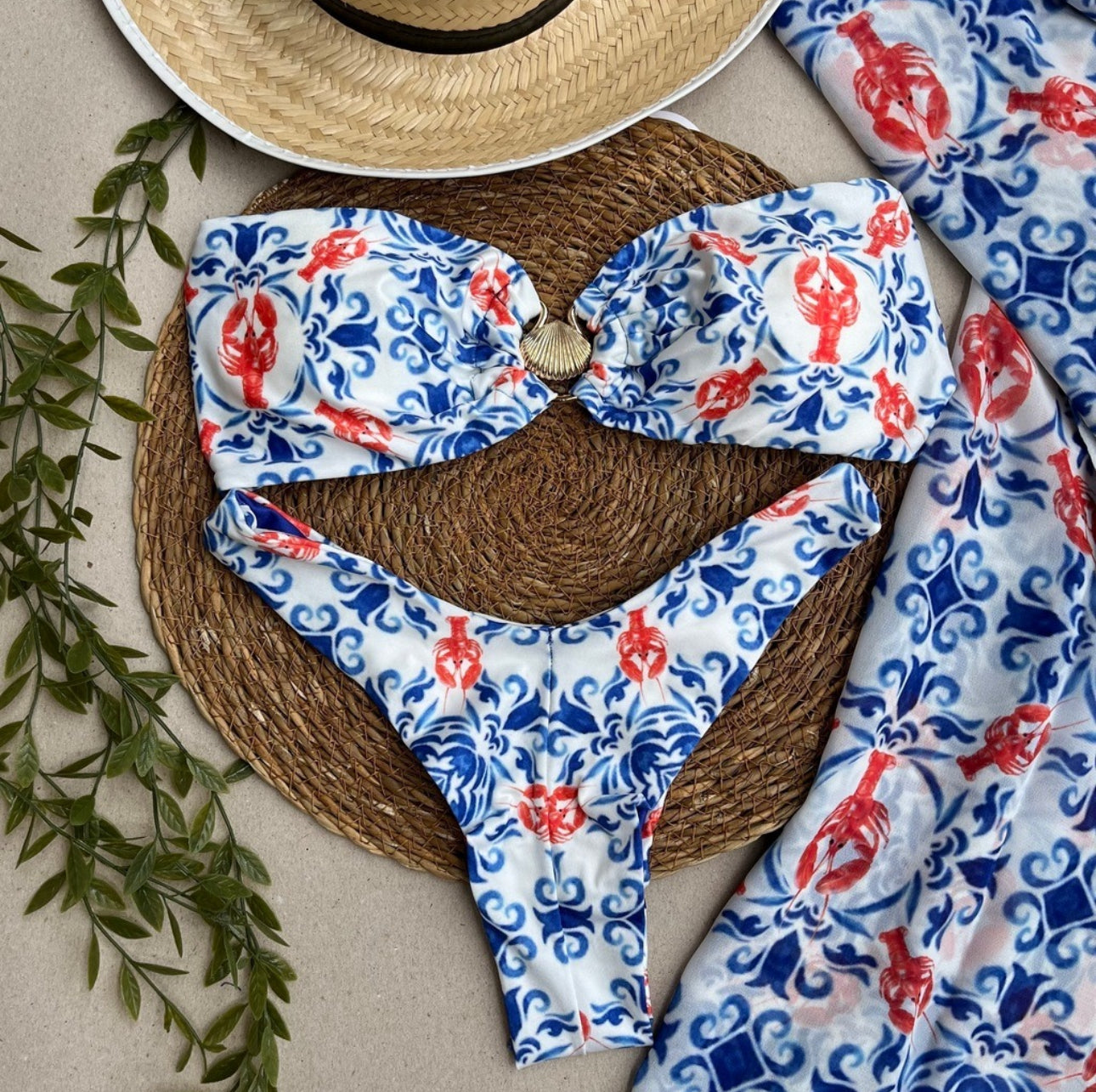 Scorpion Print Satin Beach Wrap – 50” x 38”