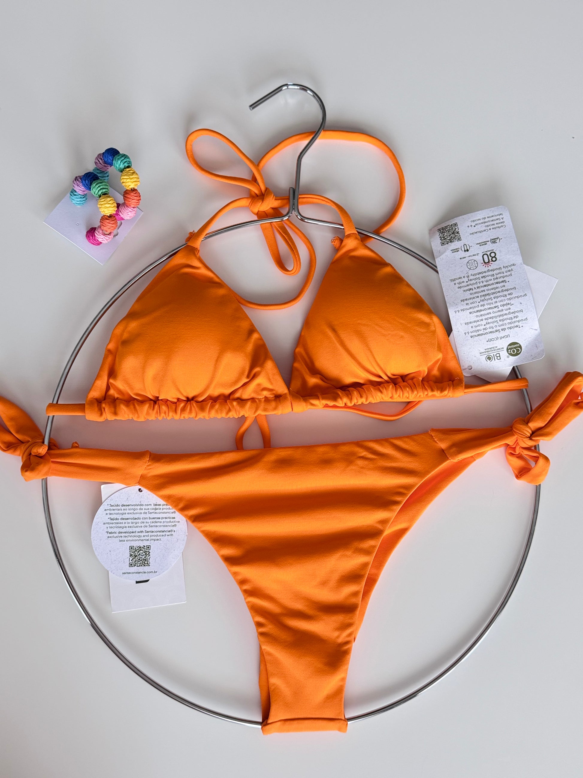 Orange Triangle Bikini Set 90% Polyamide &10%Spandex