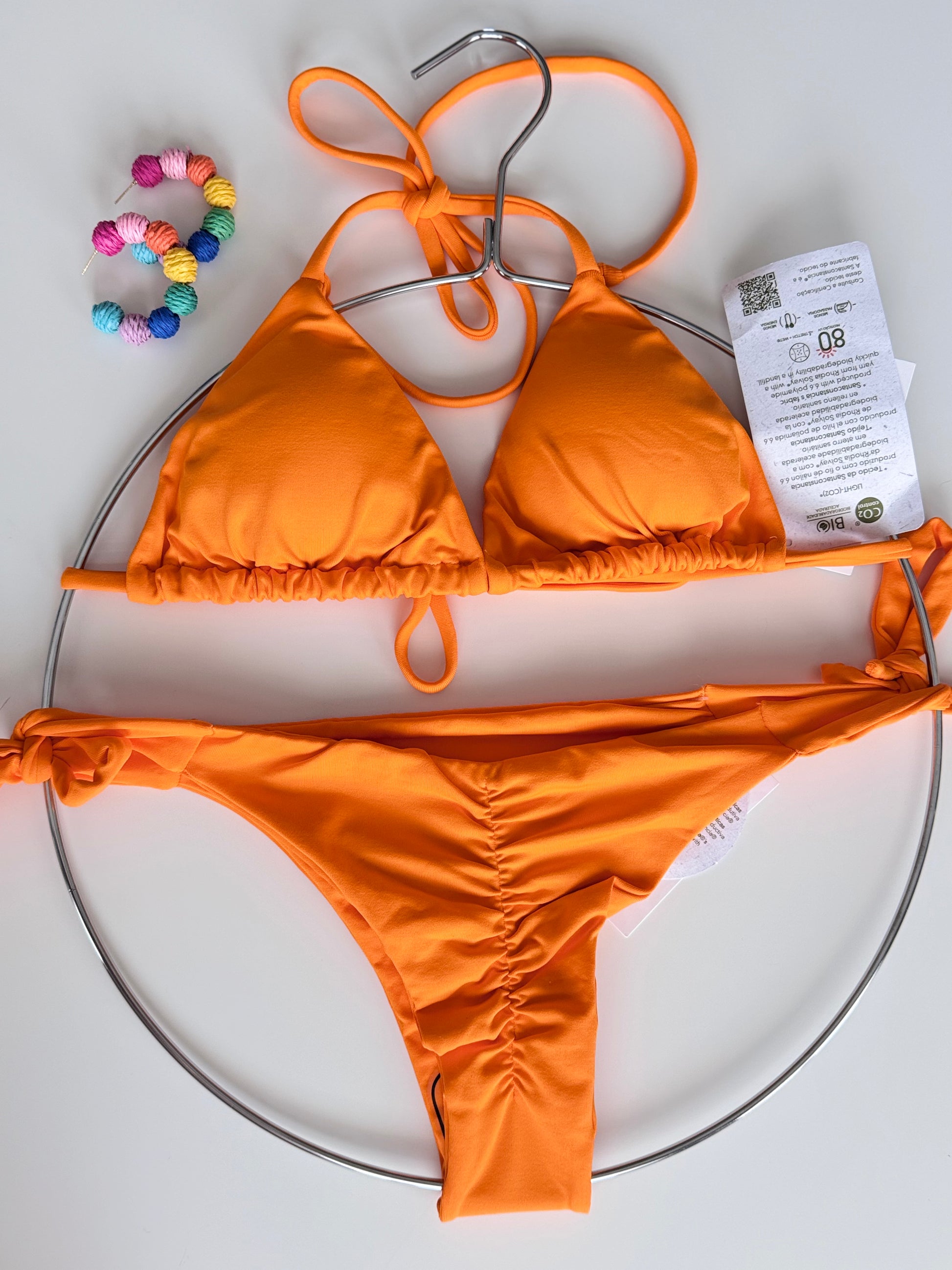 Orange Triangle Bikini Set 90% Polyamide &10%Spandex