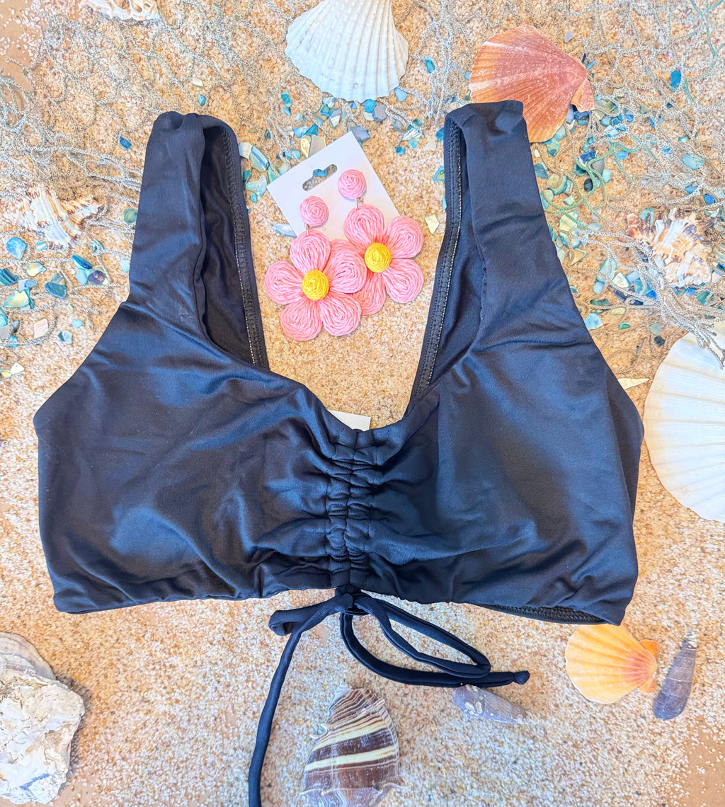 Black Geo Bikini Top 90% Polyester & 10%Spandex