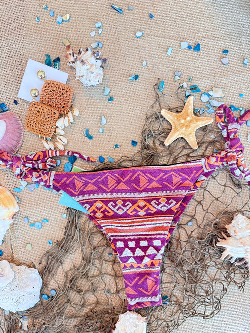 Ethnic Crunch Bikini Bottom,90%Polyester & 10%Spandex
