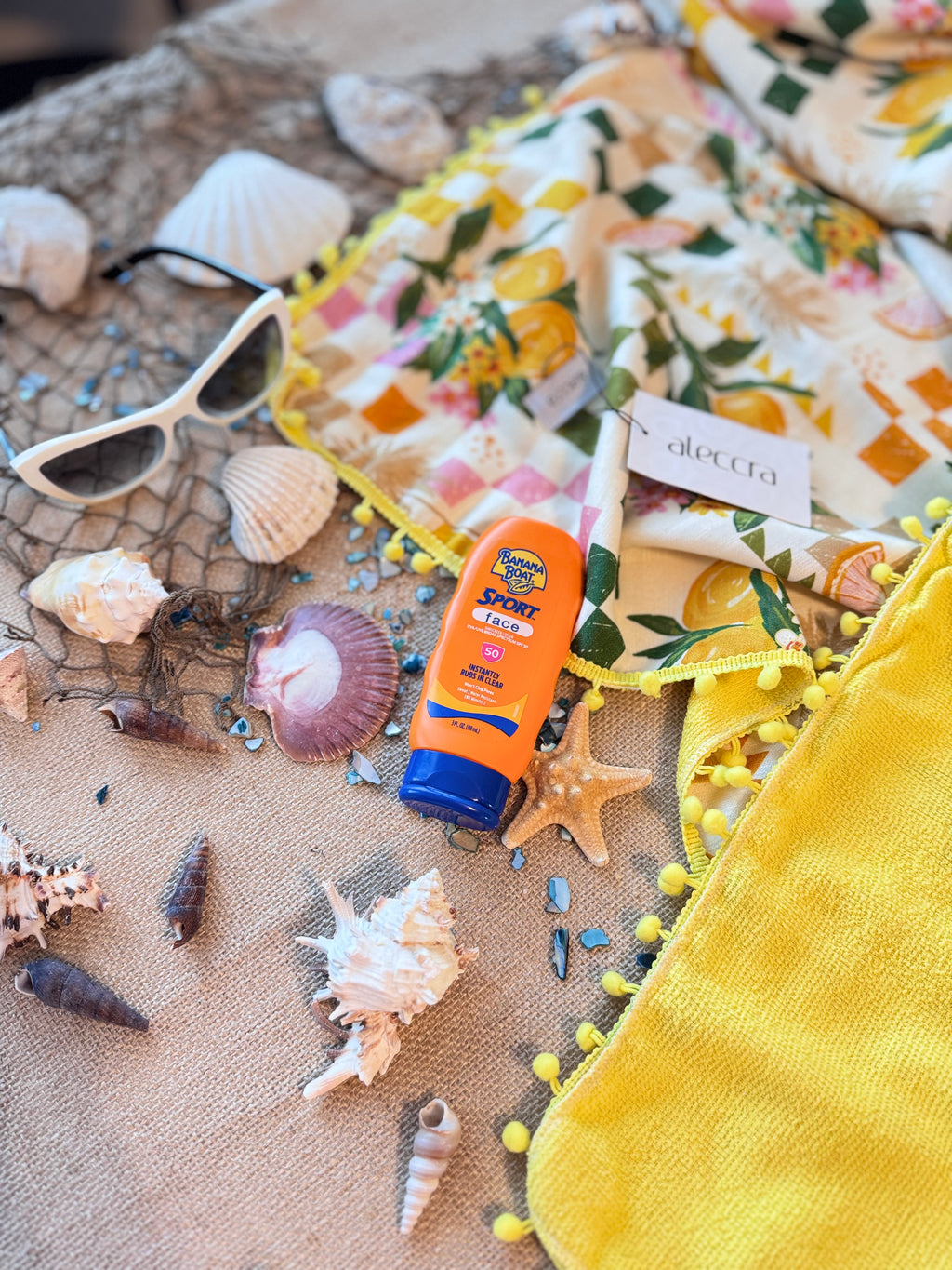 Lime Print Beach Towel & Wrap-Up