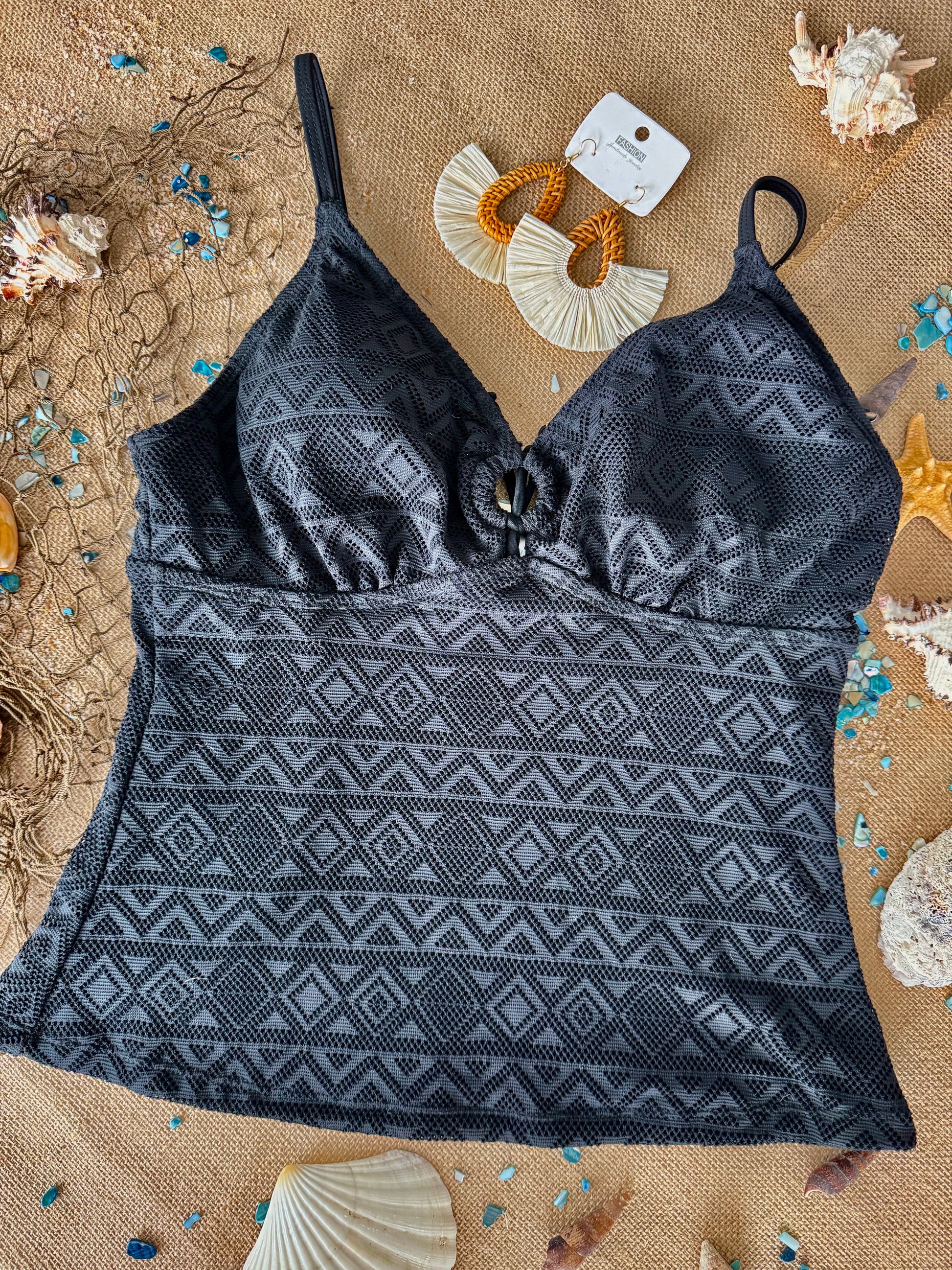 Crochet Pattern Two-Piece Tankini Swimsuit,90 Polyester & 10%Spandex USA