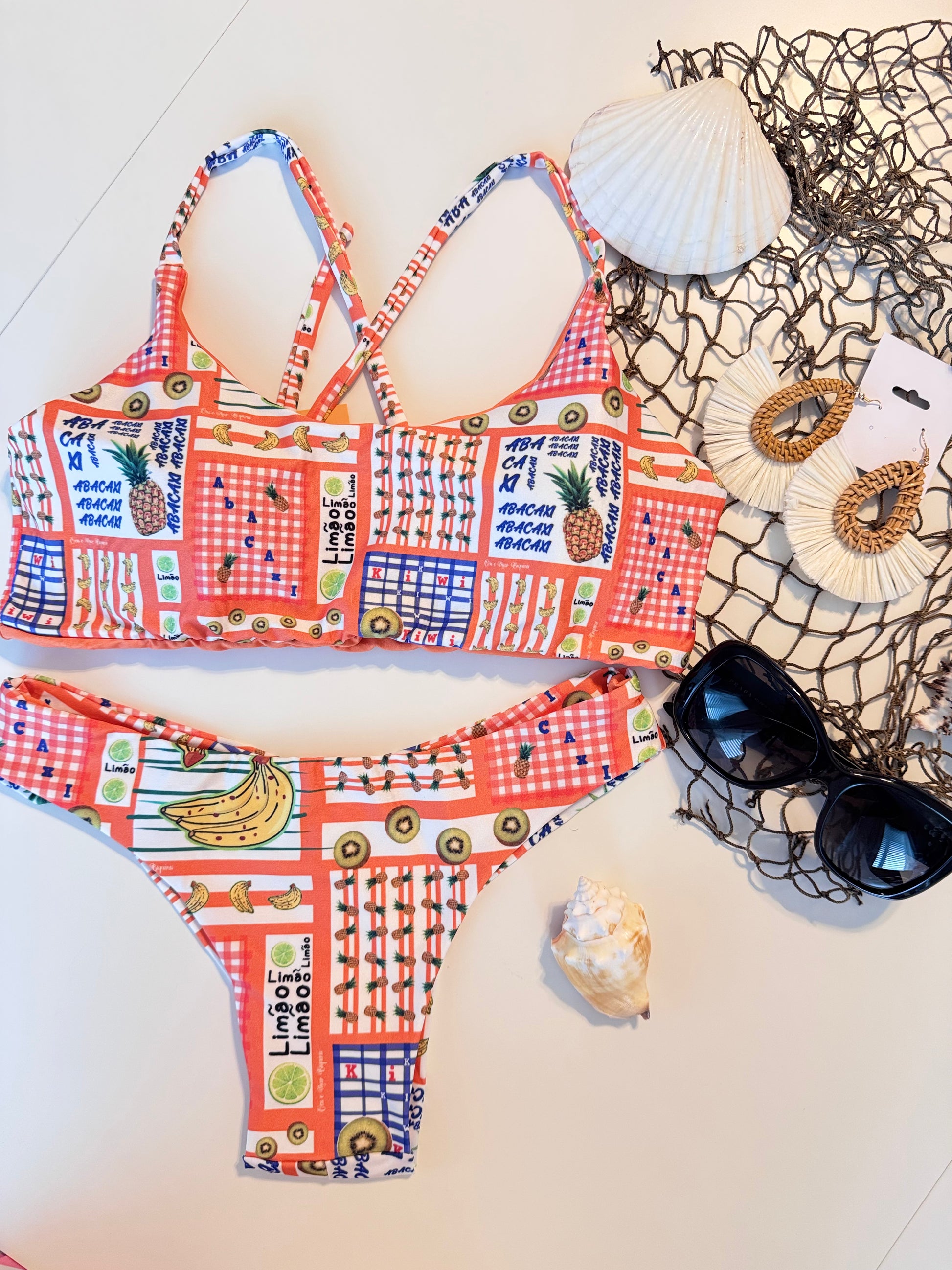 Tropical Fruit Flounced Bikini Set – Fun, Feminine & Vacation-Ready