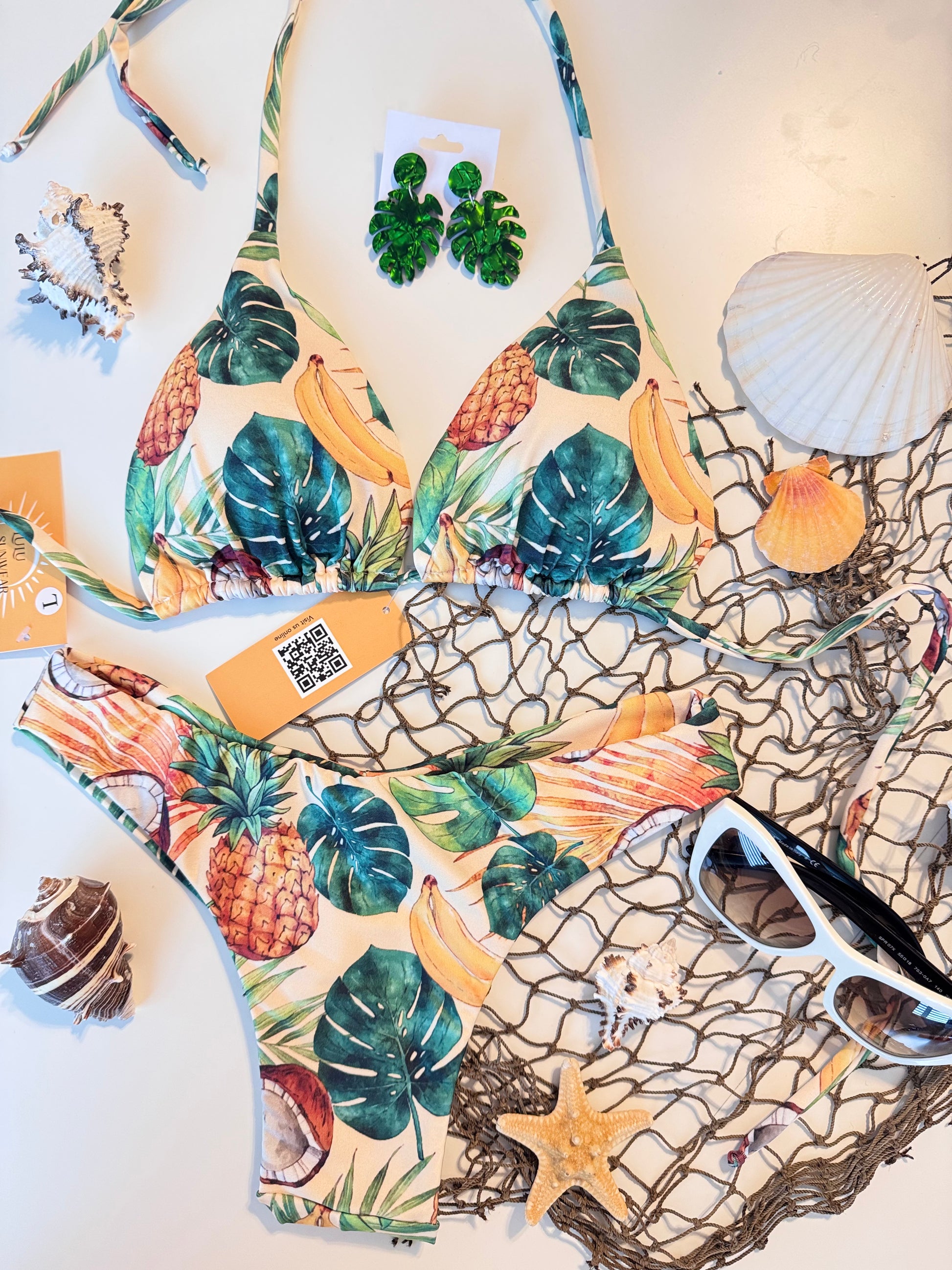 Tropical Fruit Print Brazilian Bikini Set – Bold, Fun & Summer-Ready