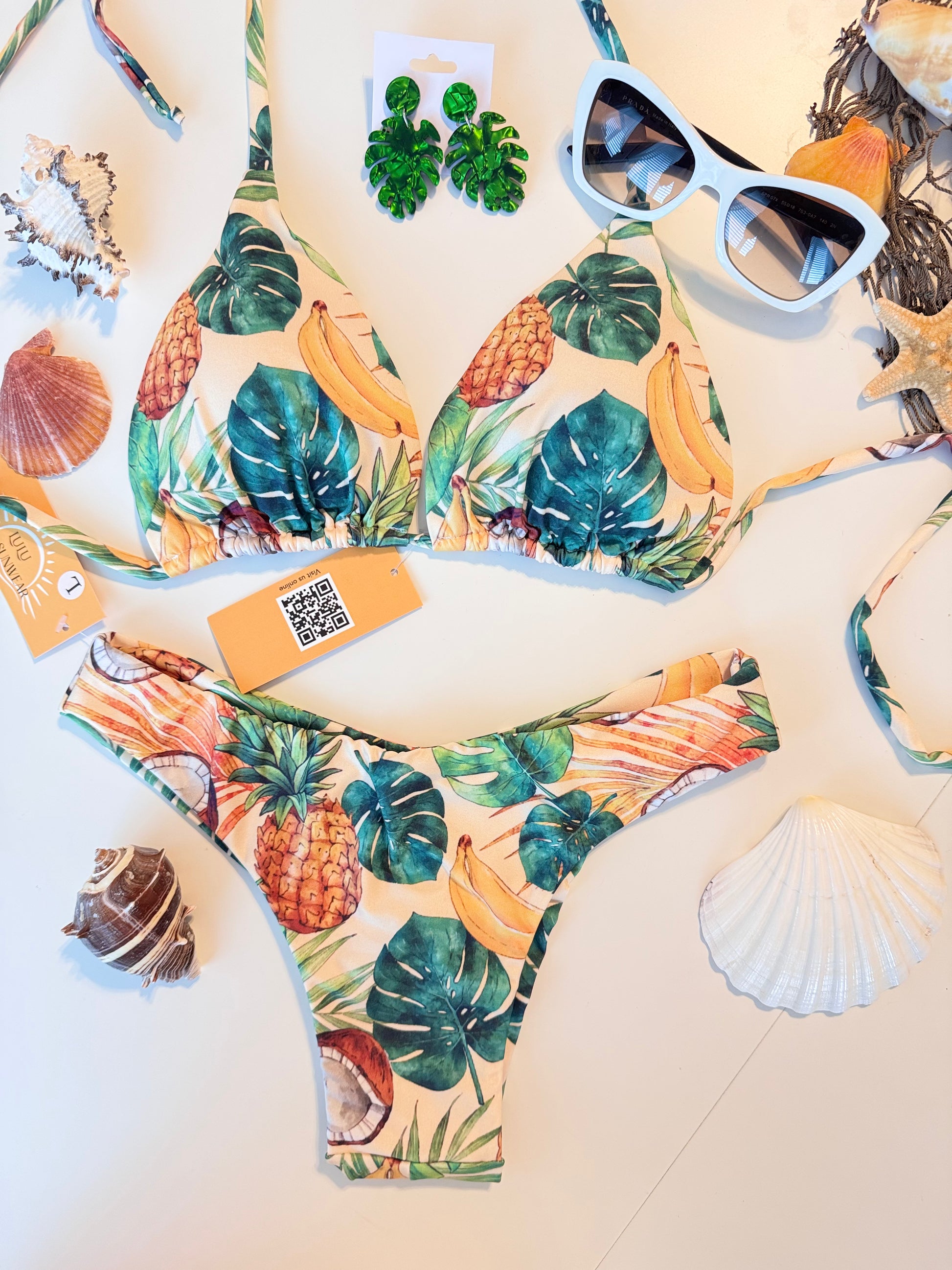 Tropical Fruit Print Brazilian Bikini Set – Bold, Fun & Summer-Ready