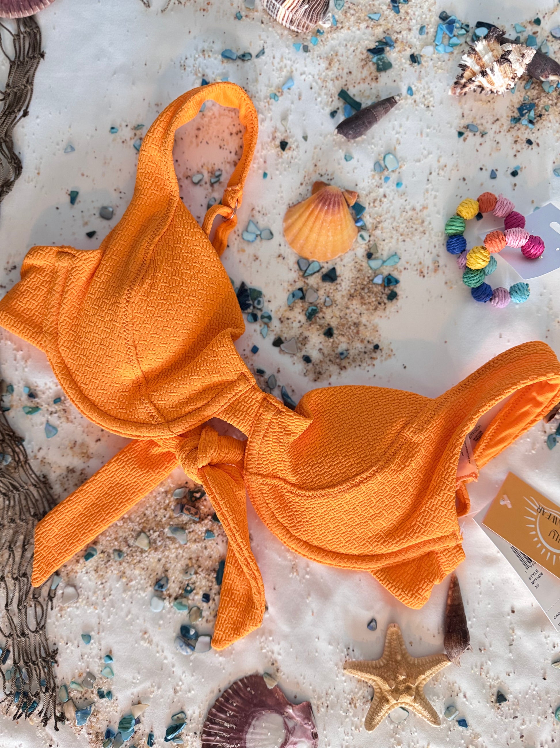 Orange Peel Textured Bikini Set – Underwire Support, Adjustable Straps & Sustainable Style