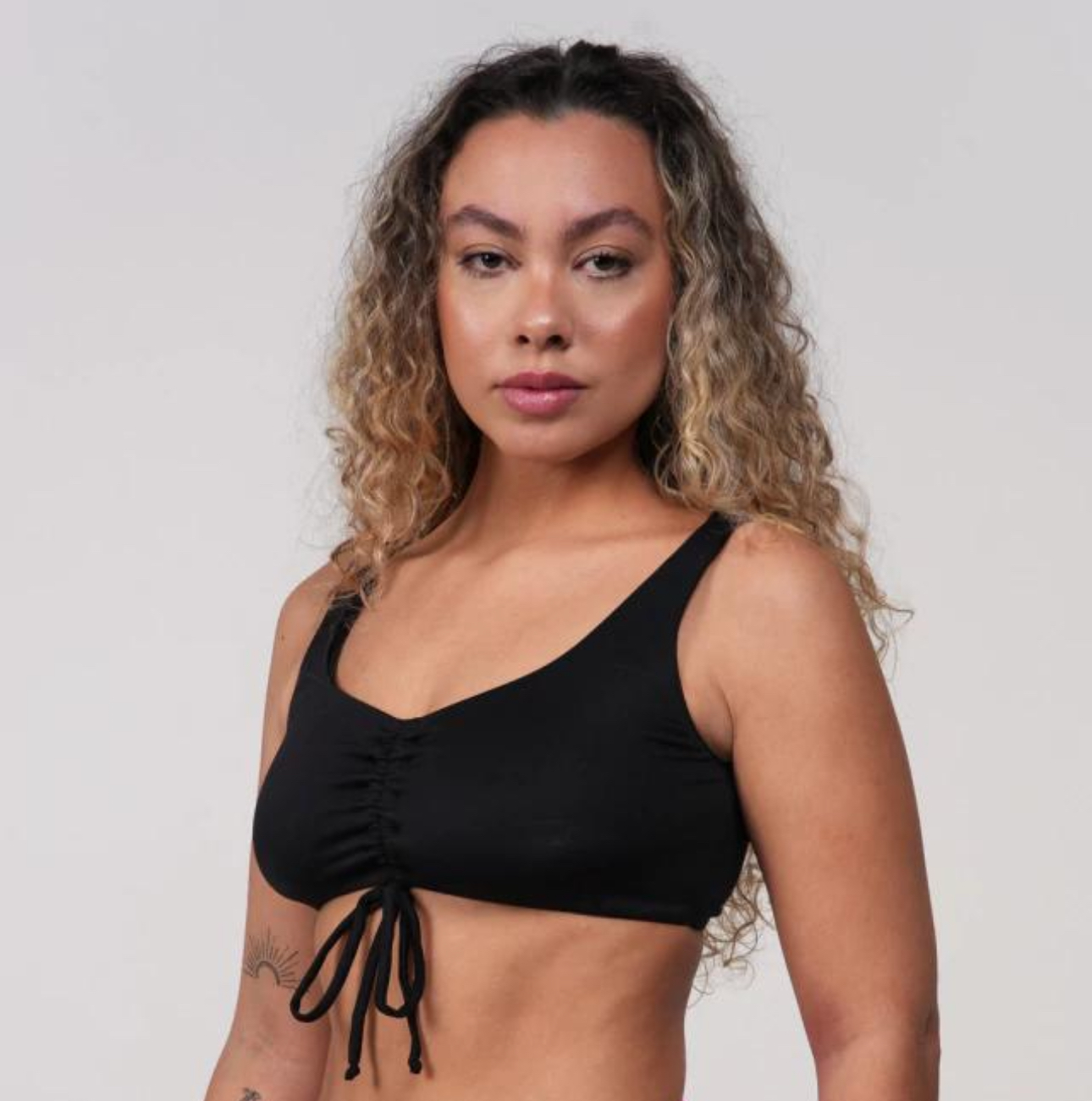 Black Geo Bikini Top 90% Polyester & 10%Spandex