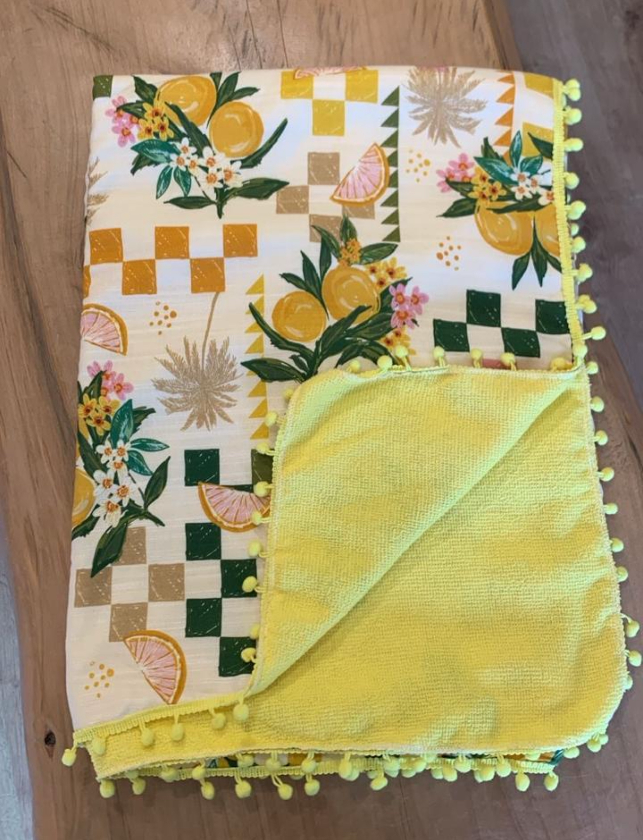 Lime Print Beach Towel & Wrap-Up