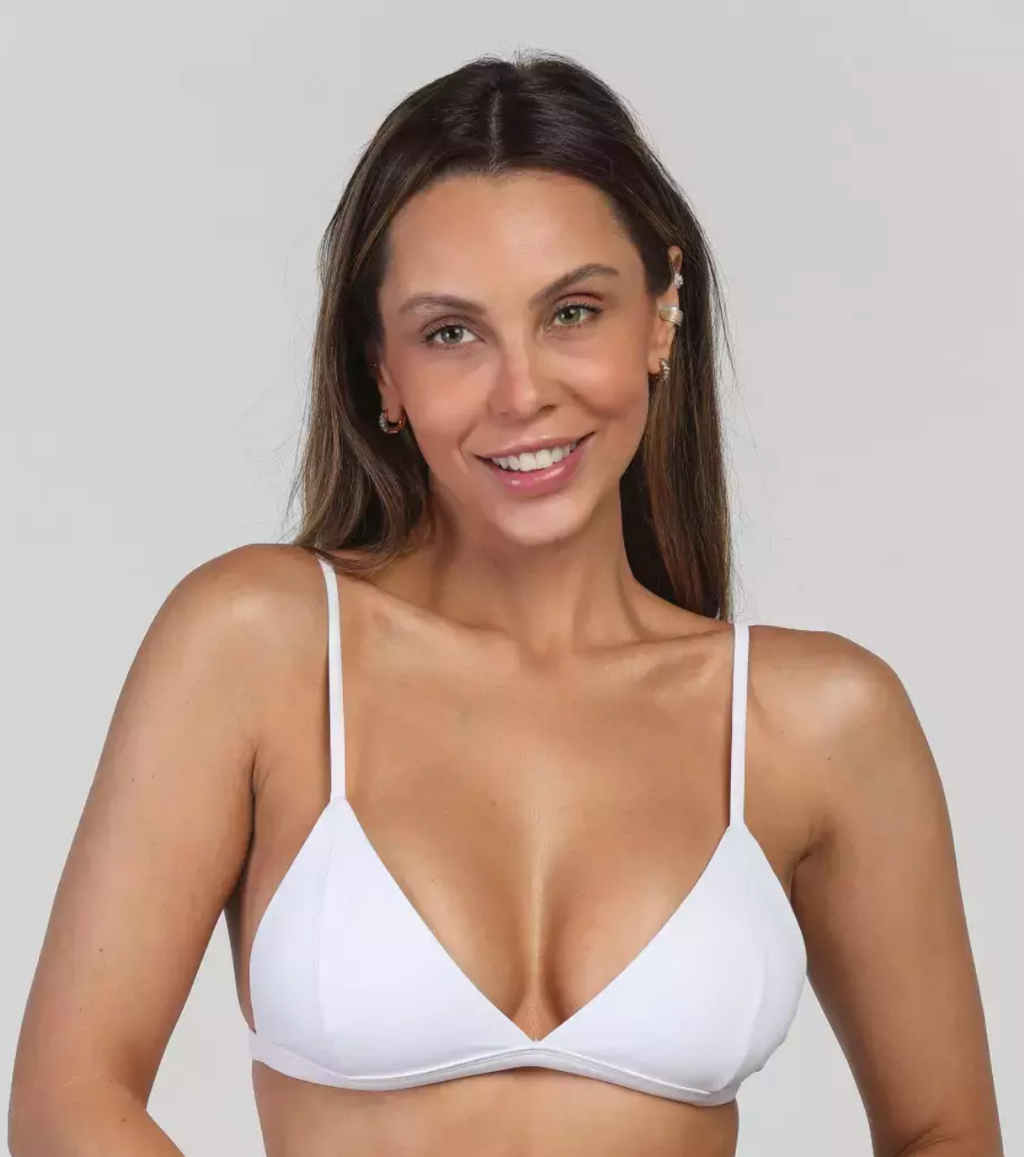 White Triangle Bikini Top 90%Polyester & 10%Spandex