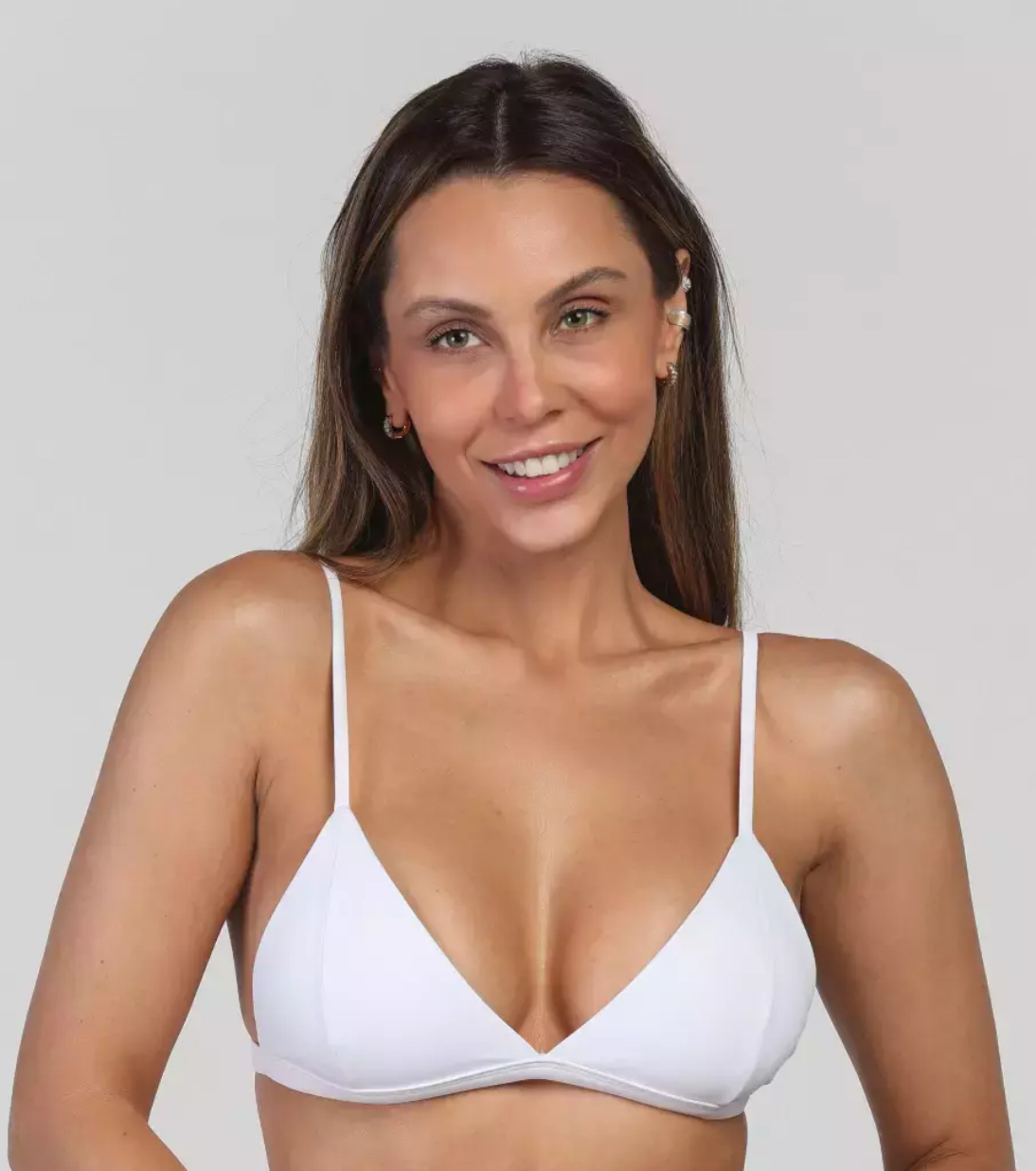 Bikini Triangle White Set 90% Polyester/10% Spandex