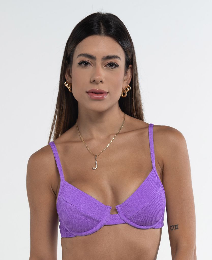 Lilac Ribbed Bikini Set ,FSP UV50+, 94% polyester 6% Spandex